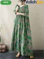 Enchanted Green Floral Plus Size Maxi Dress