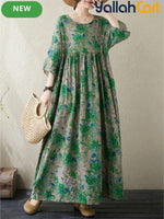 Enchanted Green Floral Plus Size Maxi Dress