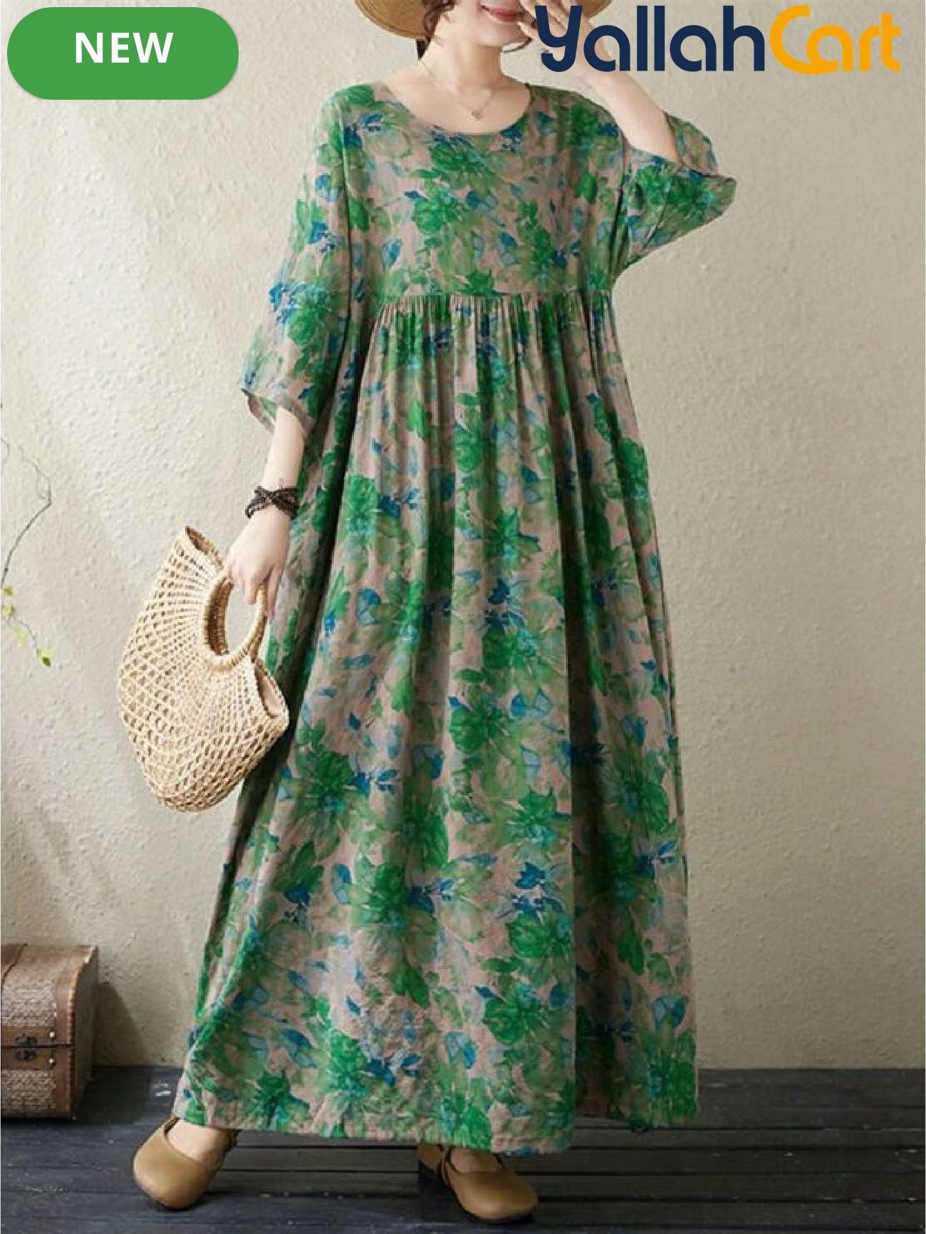 Enchanted Green Floral Plus Size Maxi Dress