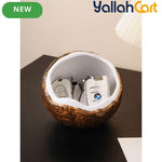 Ceramic Coconut-Shaped Key Holder & Organizer Tray – Decorative Tabletop Dish