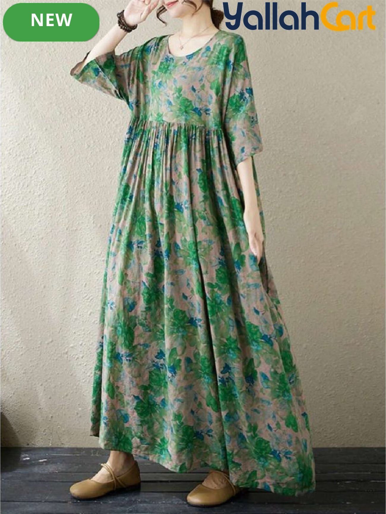 Enchanted Green Floral Plus Size Maxi Dress