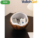 Ceramic Coconut-Shaped Key Holder & Organizer Tray – Decorative Tabletop Dish