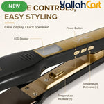 Wide Plate Digital Hair Straightener Flat Iron – Black, Smooth Glide, Low-Tug Styling Tool
