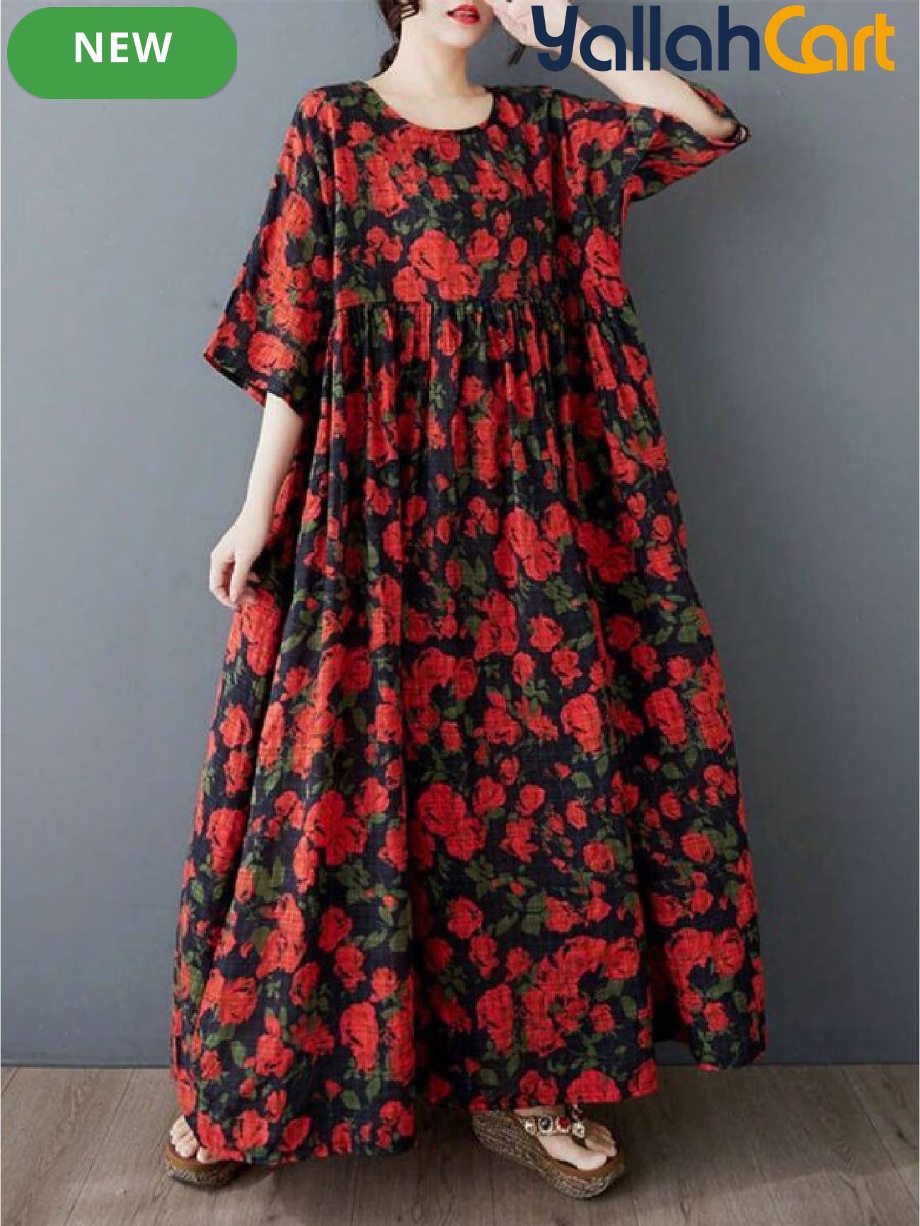 Elegant A-Line Ball Gown Dress with Collar & Batwing Sleeves