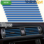20 Pieces Flexible Shiny Black Car AC Vent Strips