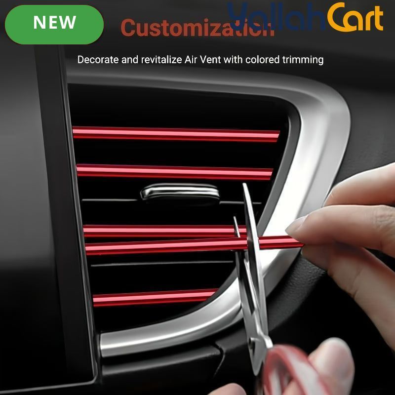 20 Pieces Flexible Shiny Black Car AC Vent Strips