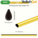 20 Pieces Flexible Shiny Black Car AC Vent Strips