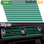 20 Pieces Flexible Shiny Black Car AC Vent Strips