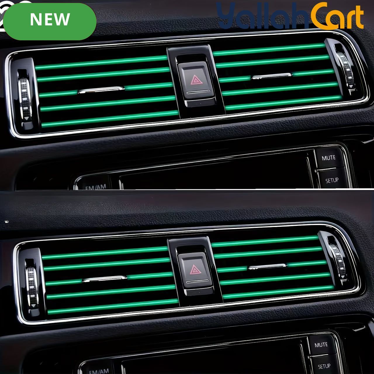 20 Pieces Flexible Shiny Black Car AC Vent Strips