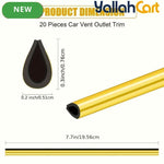 20 Pieces Flexible Shiny Black Car AC Vent Strips
