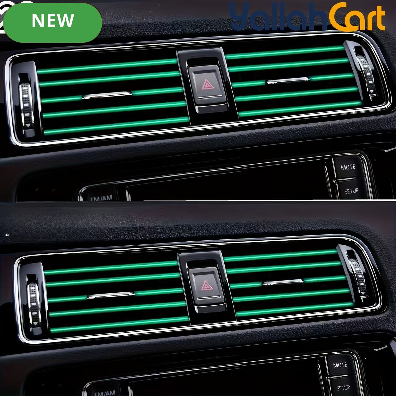 20 Pieces Flexible Shiny Black Car AC Vent Strips