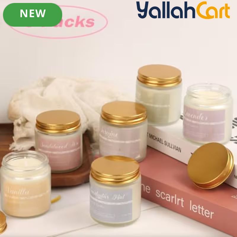 6-Piece Natural Soy Wax Scented Candle Gift Set – 6 Essential Oil Fragrances