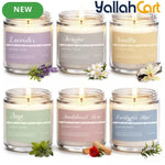 6-Piece Natural Soy Wax Scented Candle Gift Set – 6 Essential Oil Fragrances