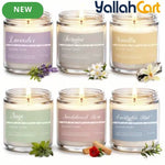 6-Piece Natural Soy Wax Scented Candle Gift Set – 6 Essential Oil Fragrances