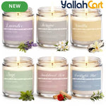 6-Piece Natural Soy Wax Scented Candle Gift Set – 6 Essential Oil Fragrances