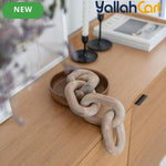 Handcrafted Acacia Wood Chain – 5-Link Decorative Farmhouse & Bohemian Table Décor