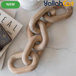 Handcrafted Acacia Wood Chain – 5-Link Decorative Farmhouse & Bohemian Table Décor