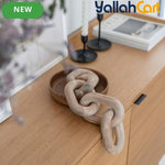 Handcrafted Acacia Wood Chain – 5-Link Decorative Farmhouse & Bohemian Table Décor