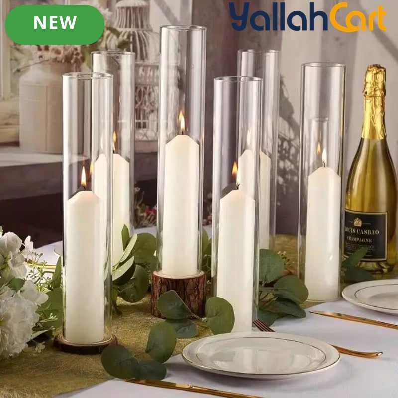 12-Piece Round Clear Wall-Mountable Candle Holders – Modern Classic Décor for Weddings & Home