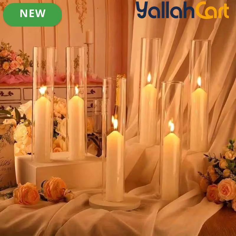 12-Piece Round Clear Wall-Mountable Candle Holders – Modern Classic Décor for Weddings & Home