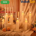 12-Piece Round Clear Wall-Mountable Candle Holders – Modern Classic Décor for Weddings & Home