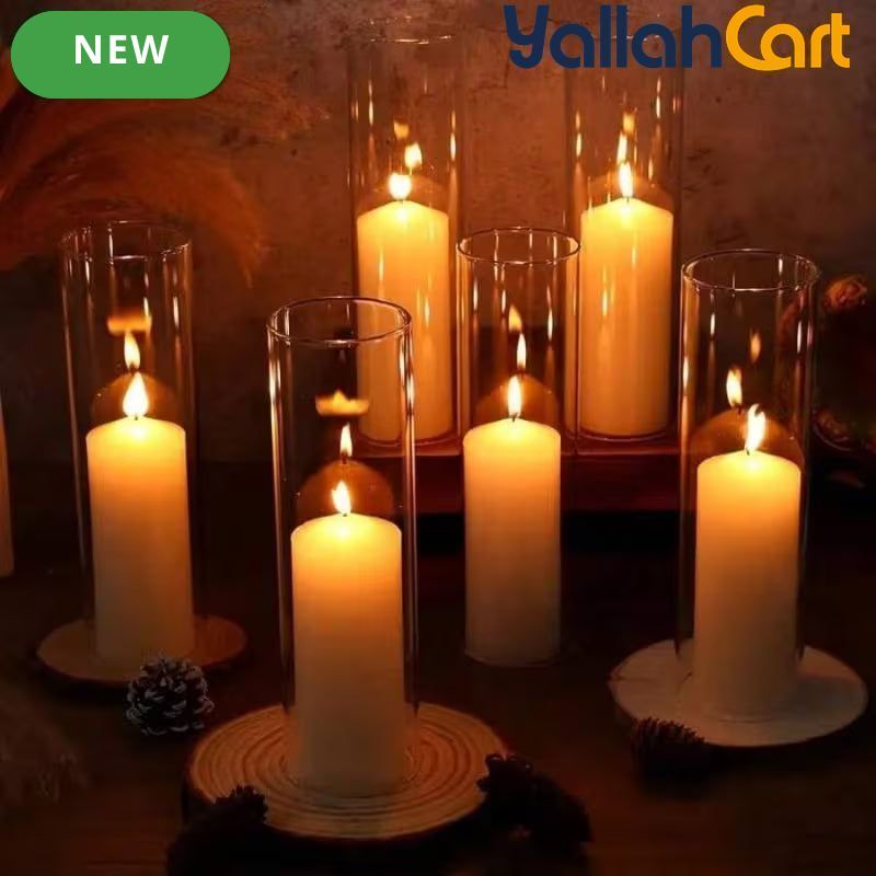 12-Piece Round Clear Wall-Mountable Candle Holders – Modern Classic Décor for Weddings & Home