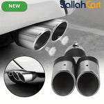 Universal Double Outlet Chrome Exhaust Tail Pipe Stainless Steel Curved Muffler Trim
