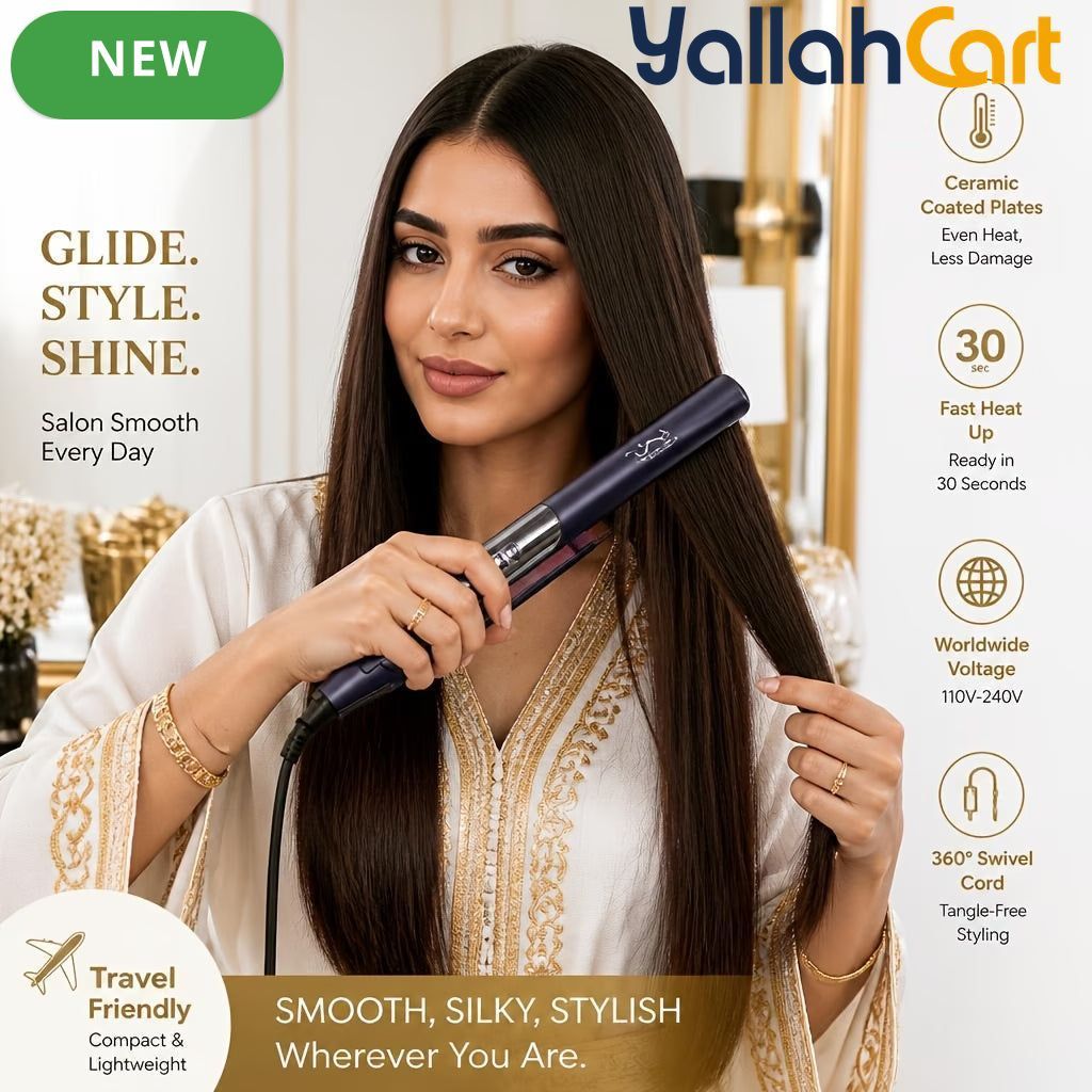 Professional Wide Plate Flat Iron – Black Pink Keratin Hair Straightener