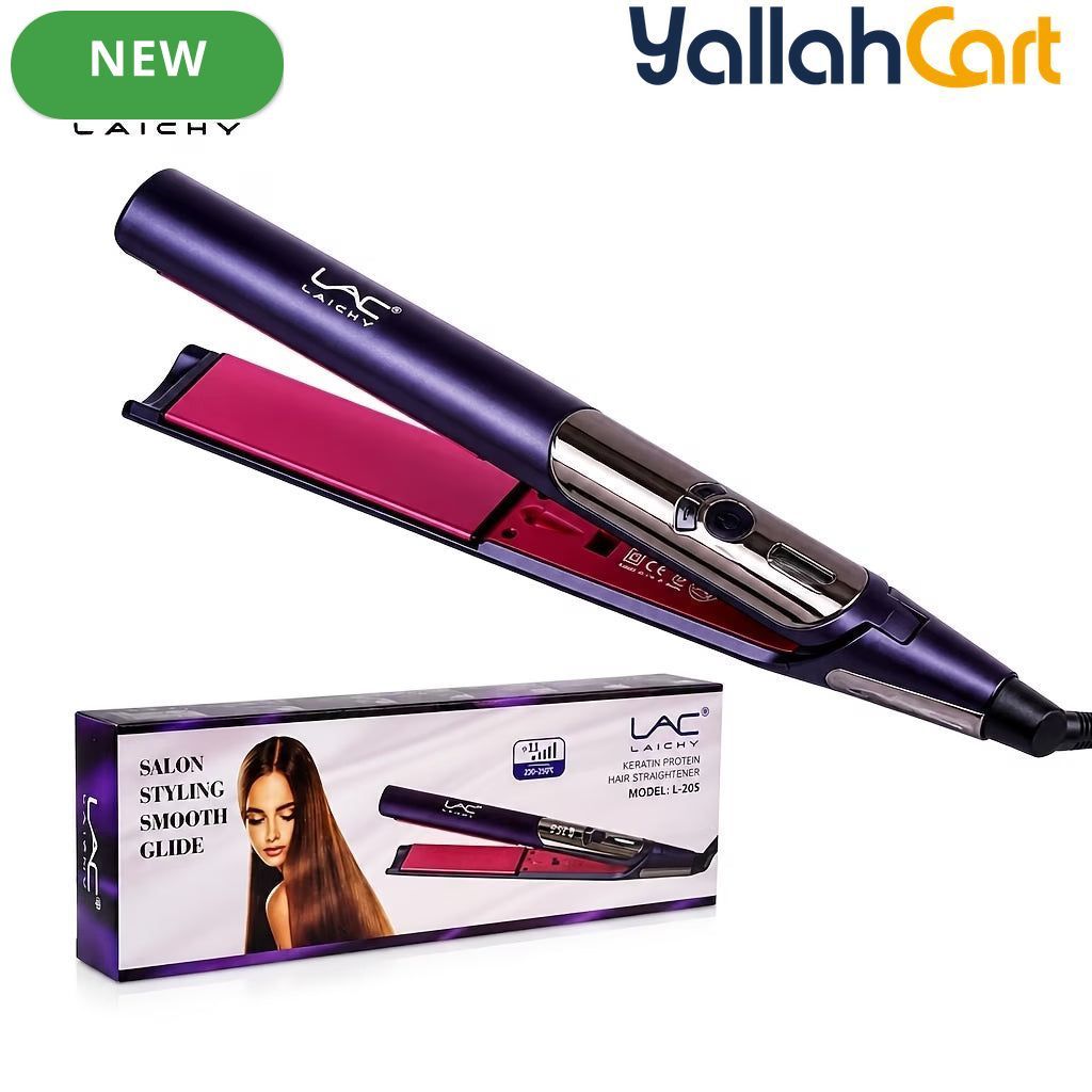 Professional Wide Plate Flat Iron – Black Pink Keratin Hair Straightener