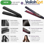 Professional Wide Plate Flat Iron – Black Pink Keratin Hair Straightener