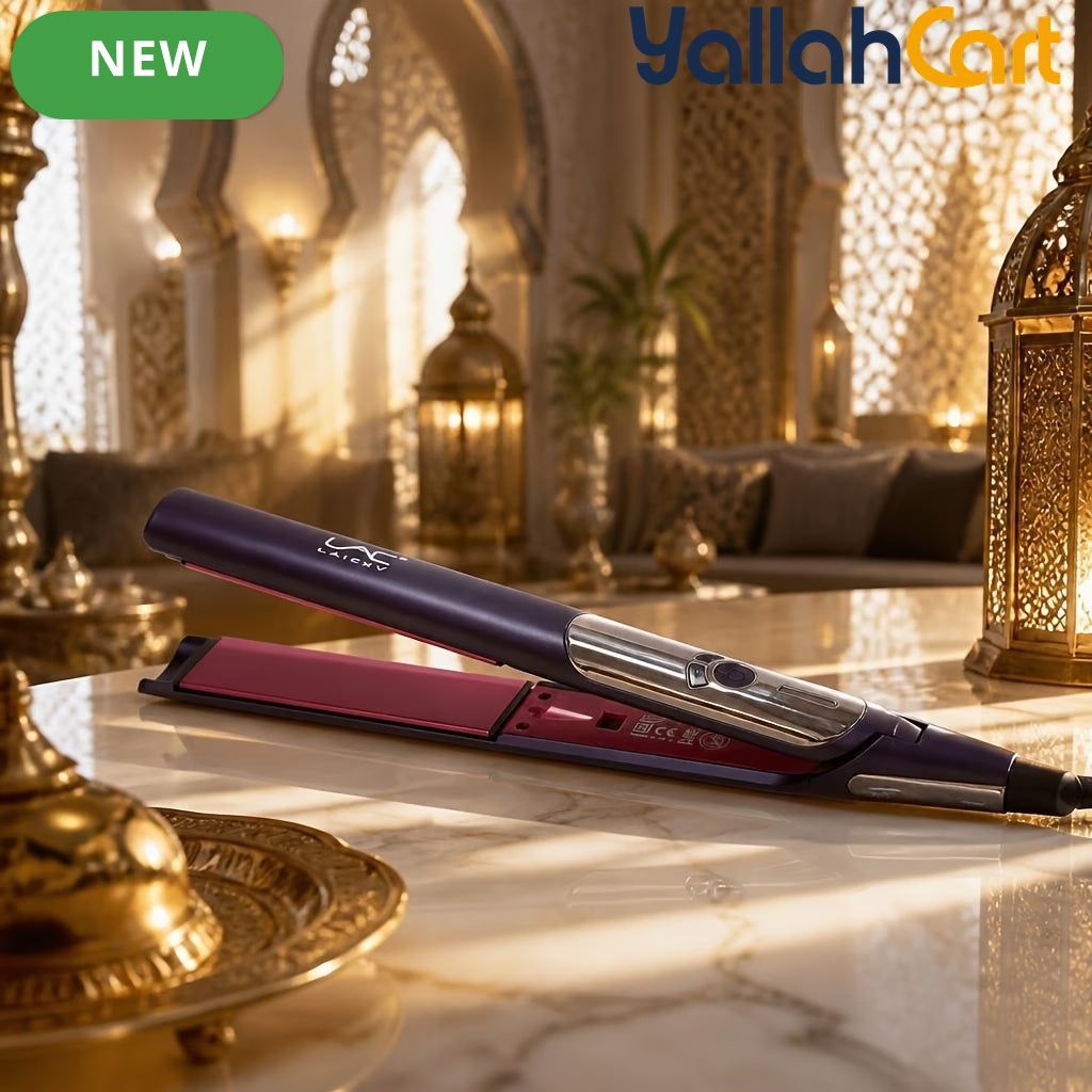 Professional Wide Plate Flat Iron – Black Pink Keratin Hair Straightener