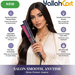 Professional Wide Plate Flat Iron – Black Pink Keratin Hair Straightener