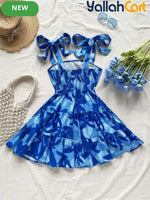 Plus Size Women’s Bohemian Floral Dress – Oversized Off-Shoulder Loose Fit Dress