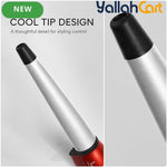 Tapered Barrel Ceramic Curling Wand – Red Hair Curler for Soft Curls & Waves