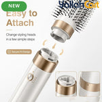 3-in-1 Hot Air Brush & Blow Dryer with Negative Ion Technology – White