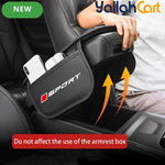 Faux Leather Car Center Armrest Pad with Dual Side Storage Pockets