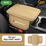 Faux Leather Car Center Armrest Pad with Dual Side Storage Pockets