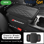 Faux Leather Car Center Armrest Pad with Dual Side Storage Pockets