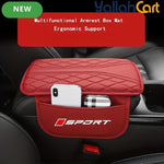 Faux Leather Car Center Armrest Pad with Dual Side Storage Pockets