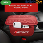 Faux Leather Car Center Armrest Pad with Dual Side Storage Pockets