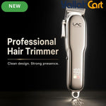Rose Golden Metal Hair Trimmer with LED Battery Display, Cordless Clipper
