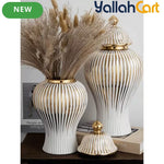 European Luxury Ceramic Bottle Vase – Versatile Decorative Storage for Home & Hotel Décor