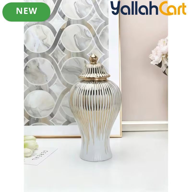 European Luxury Ceramic Bottle Vase – Versatile Decorative Storage for Home & Hotel Décor