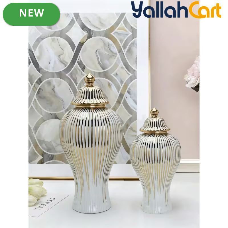 European Luxury Ceramic Bottle Vase – Versatile Decorative Storage for Home & Hotel Décor