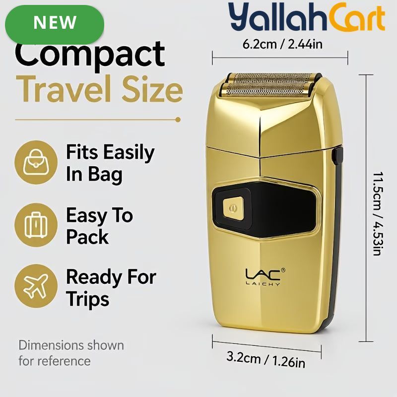 Mini Golden Electric Razor – Compact Corded Shaver for Travel & Daily Grooming