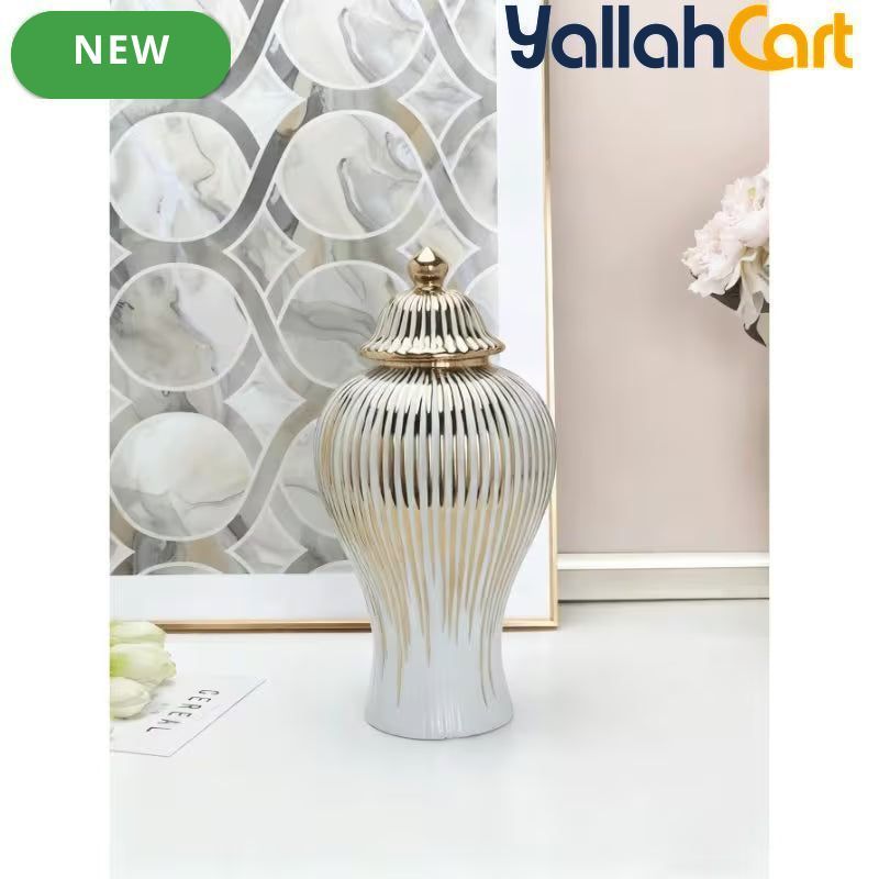 European Luxury Ceramic Bottle Vase – Versatile Decorative Storage for Home & Hotel Décor