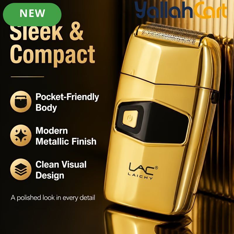 Mini Golden Electric Razor – Compact Corded Shaver for Travel & Daily Grooming