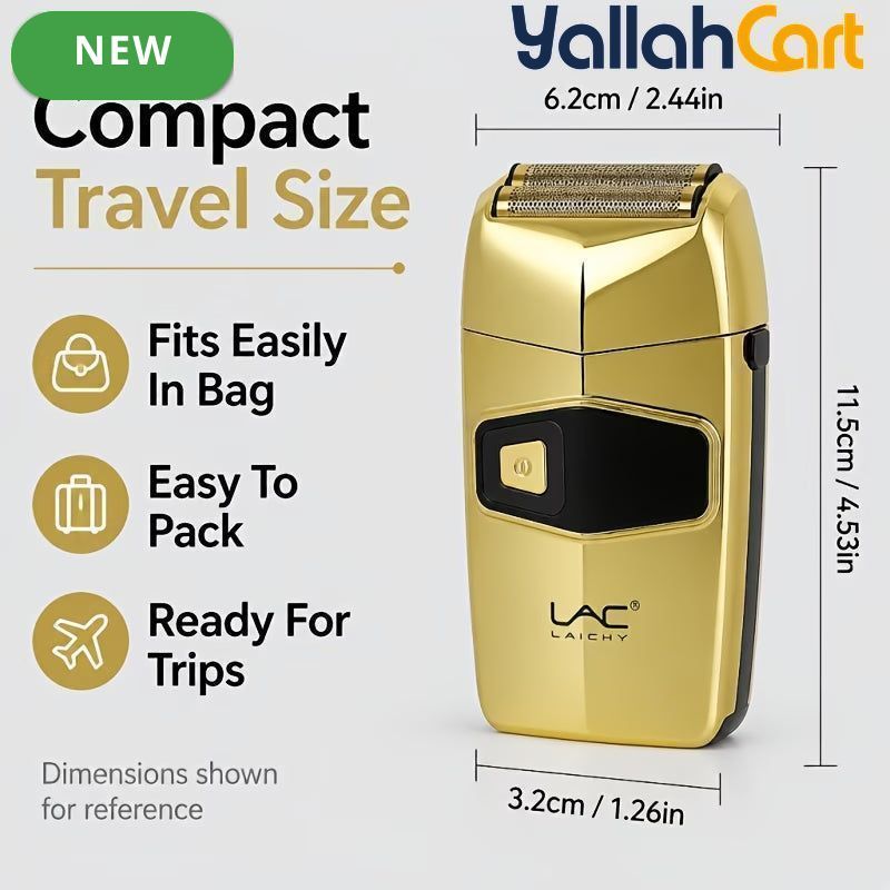 Mini Golden Electric Razor – Compact Corded Shaver for Travel & Daily Grooming