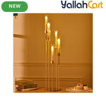 107.95cm 5-Arm Golden Floor Candle Holder – Metal Centerpiece for Weddings & Home Décor