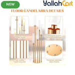 107.95cm 5-Arm Golden Floor Candle Holder – Metal Centerpiece for Weddings & Home Décor